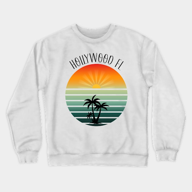 Hollywood Florida Sunrise Crewneck Sweatshirt by TeeShop Designs